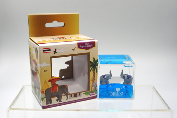 Float Paper Weight - Elephant (Blue Pattern)